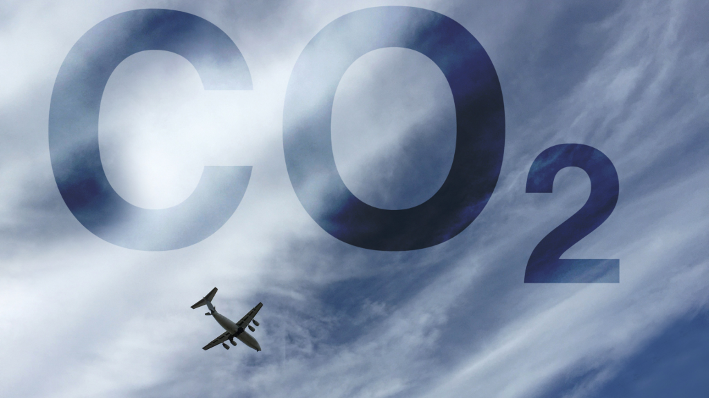 Image montrant l'impact carbone d'un avion 