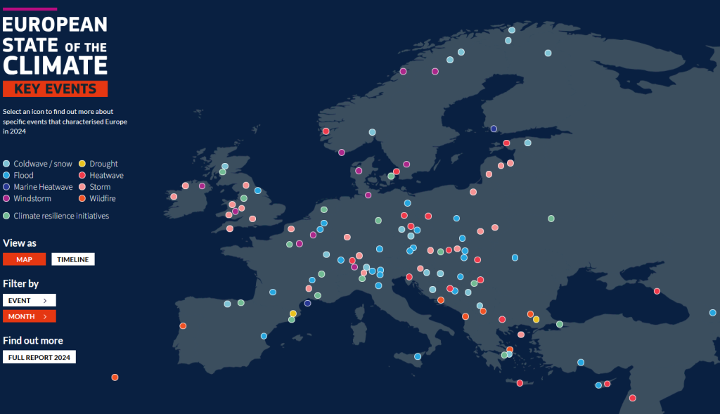 carte interactive key events climatiques